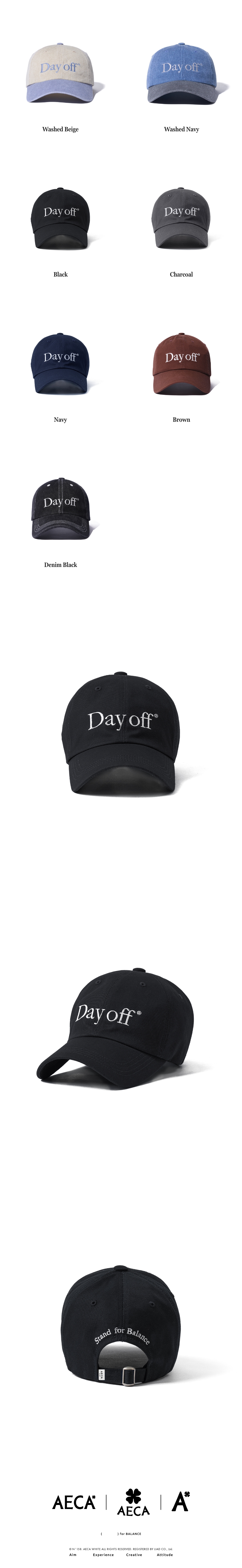 MUSINSA | AECA WHITE DAY OFF CAP-BLACK